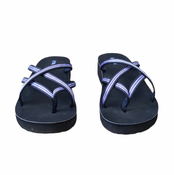 Teva Wedge Sandal Thin Strap Black & Purple - Picture 3 of 7